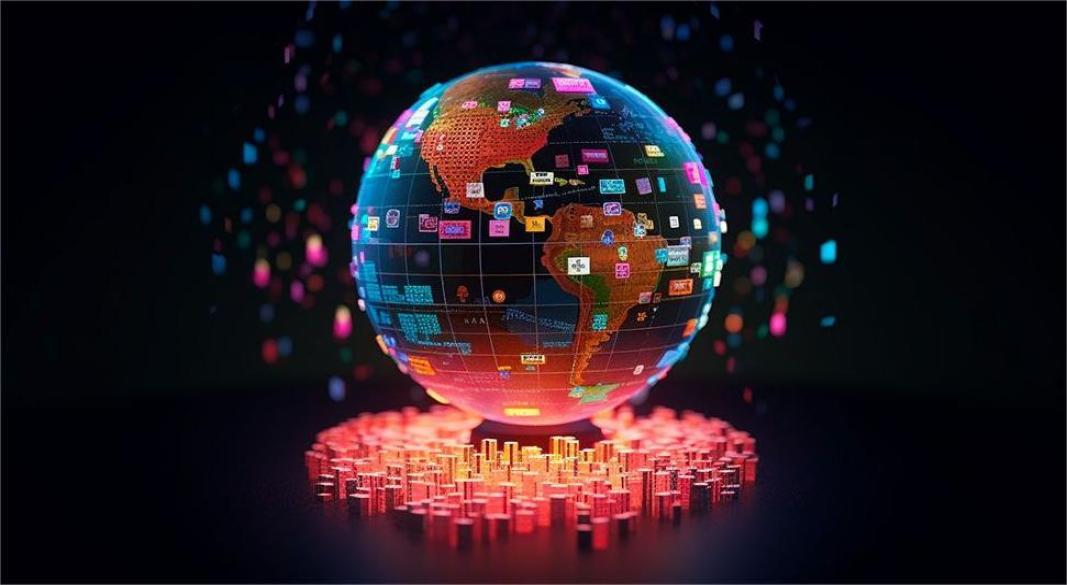 Smartphone with multiple mobile apps icons representing technology trends