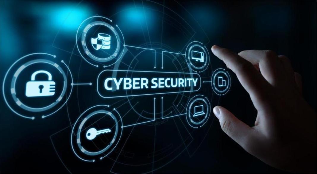 Digital padlock symbol on computer screen representing cyber security and online data protection