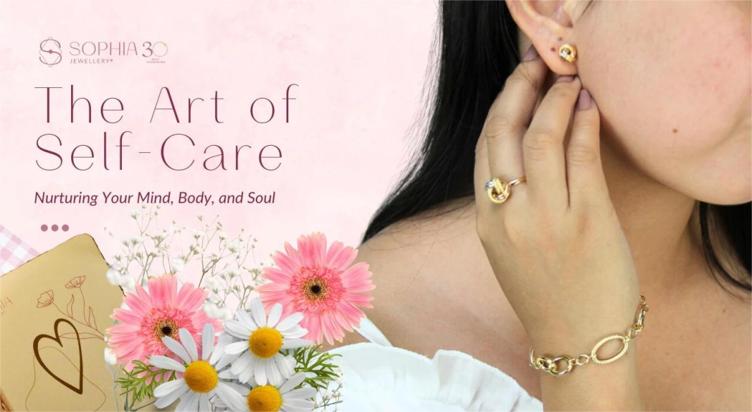 Balanced diet, yoga, journaling, and relaxation essentials for a complete self-care routine.