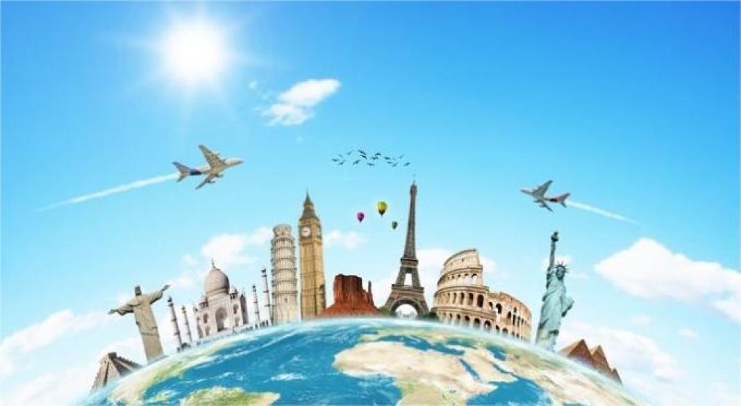 Traveler with backpack exploring a scenic destination with mountains and city view