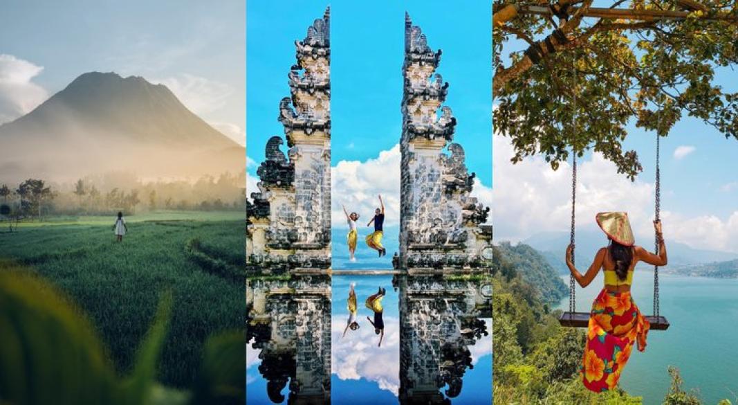Budget traveler enjoying Bali’s beach and temples