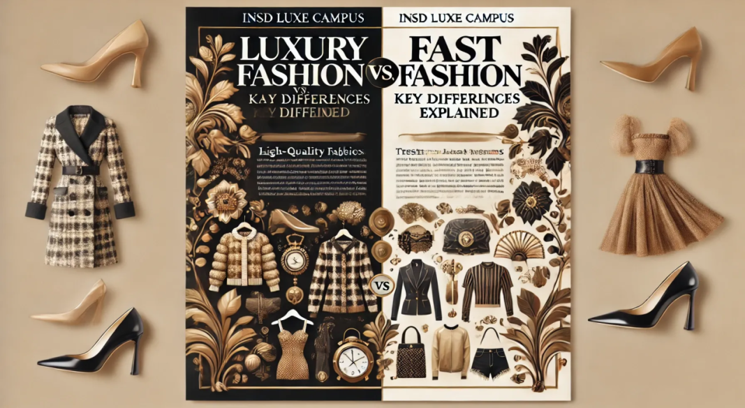 Luxury fashion clothing side by side with fast fashion clothing