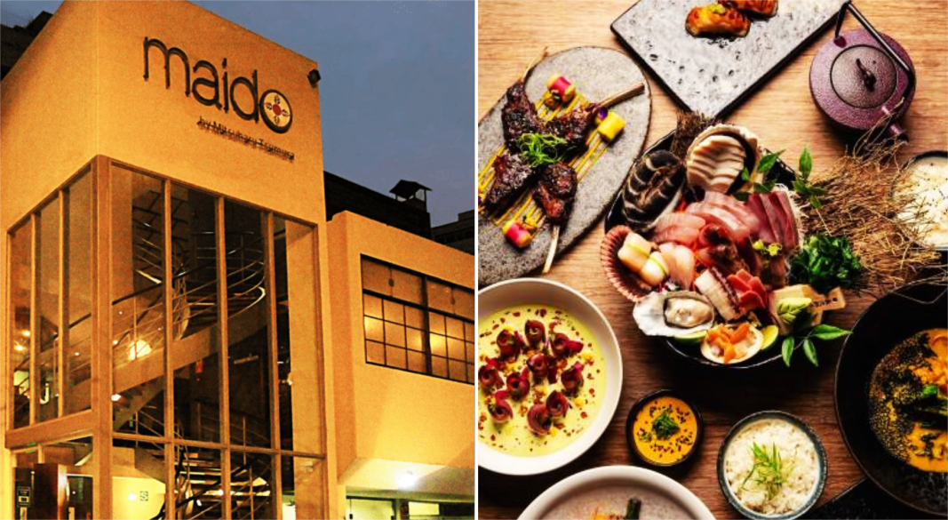 "Maido Restaurant Lima interior view with fine dining Nikkei cuisine dishes served elegantly"