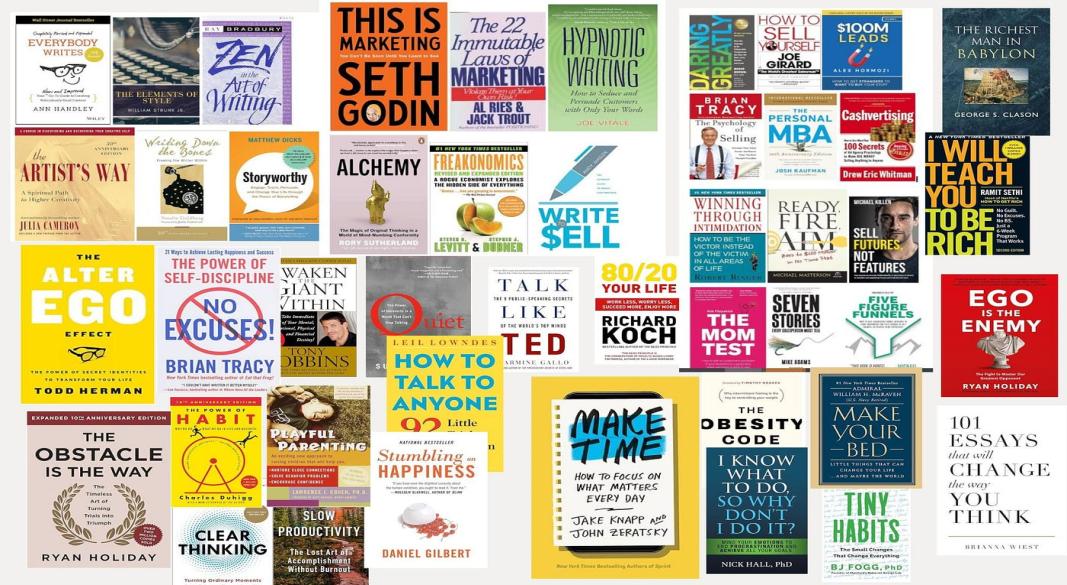 “Stack of must-read books”