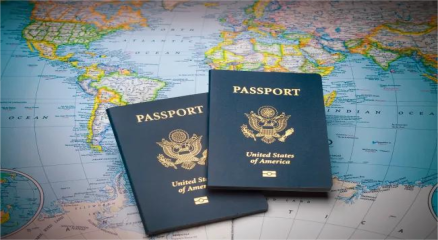 “Passport with visa stamp for international travel”