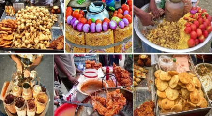 Street vendor serving fuchka to customers in Dhaka