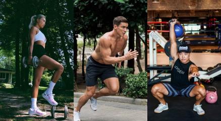 People doing popular viral fitness challenges trending on social media