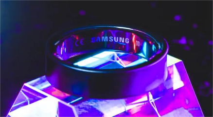 "Samsung Galaxy Ring titanium smart ring showing sleep tracking feature"