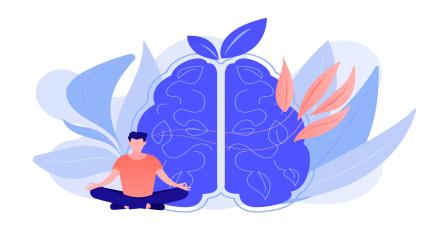 Person practicing mindfulness for mental health”