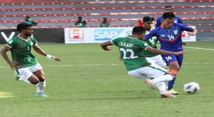 Bangladesh National Football Team Playing a Match