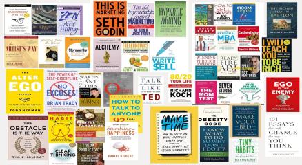 “Stack of must-read books”