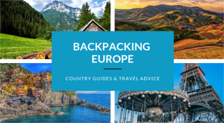 A budget traveler with a backpack exploring Europe on a low-cost trip