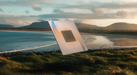 “Quantum computer processor glowing with futuristic circuits”